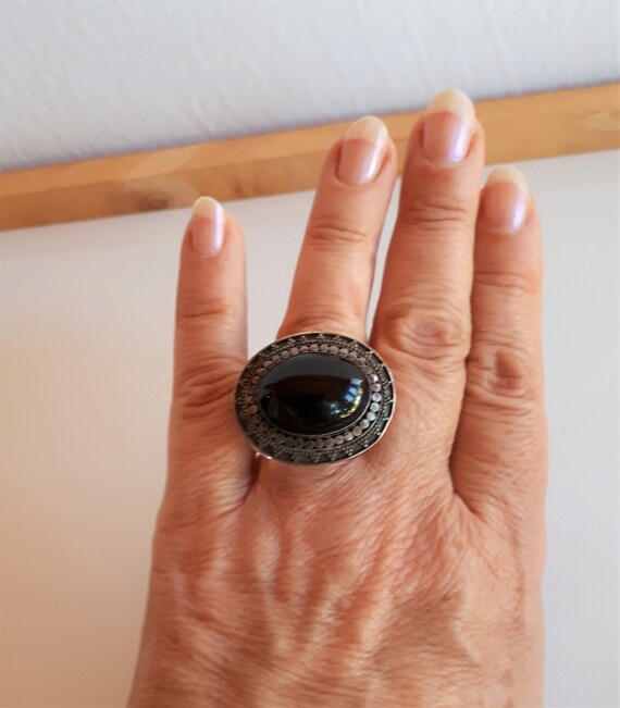 Unique Statement vintage chunky sterling silver b… - image 4