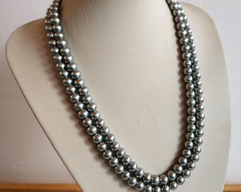 ■VINTAGE HOLLYWOOD■ Bumpy Beads Necklace VH2435NE002M Rhinestone fringe or bib necklace Hollywood Regency mid