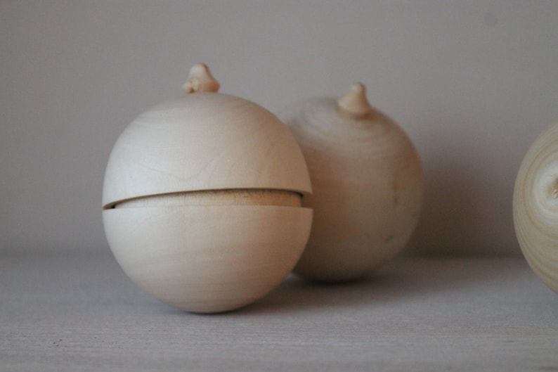2.3 6 cm Hollow wooden ball / Christmas balls Etsy
