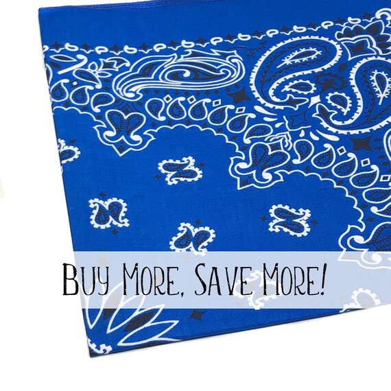 22 Royal Blue Bandana Hav A Hank Bandanna Paisley Etsy