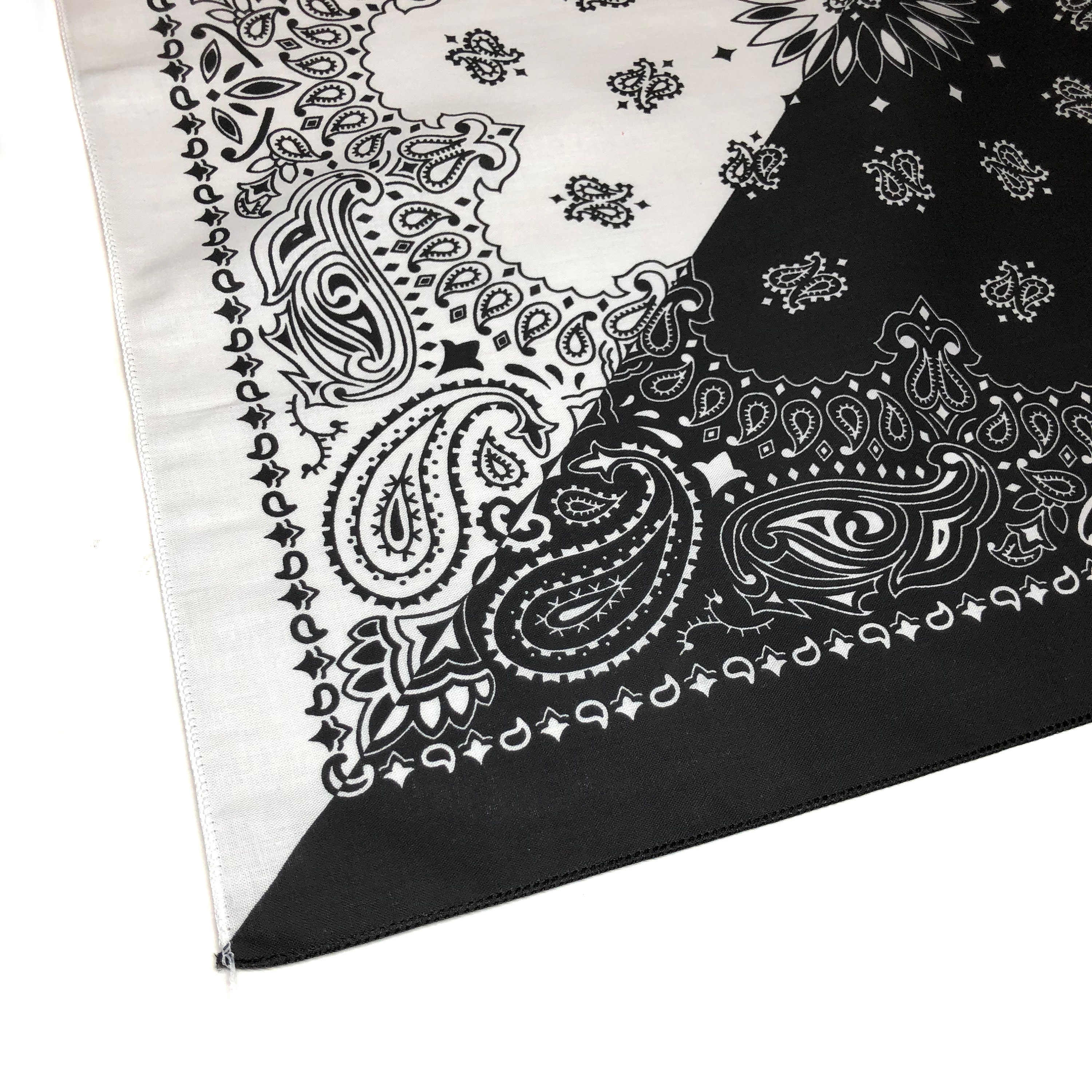 22 Black White Bandana Hav A Hank Split Bandanna Etsy