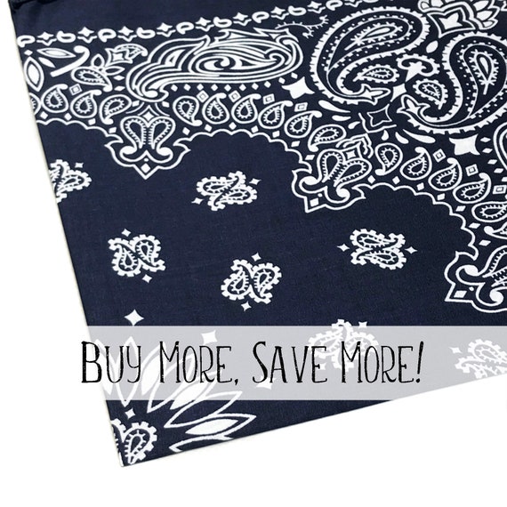 22 Navy Blue Bandana Hav A Hank Bandanna Paisley Etsy