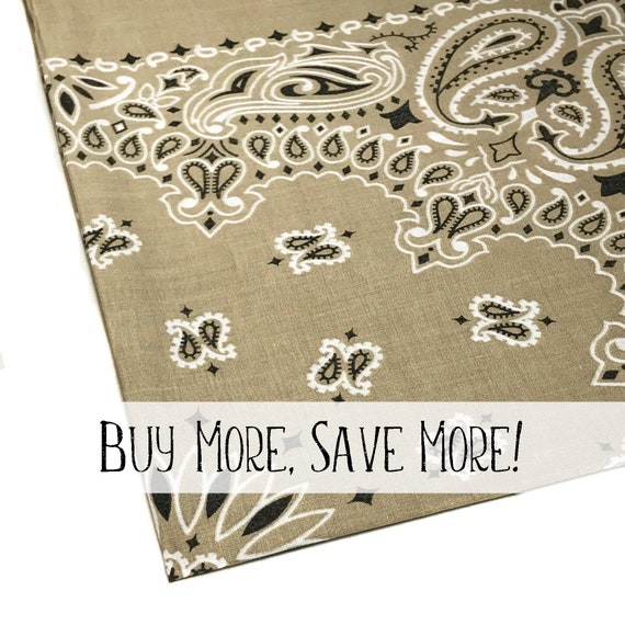 22 Beige Bandana Hav A Hank Bandanna Paisley Hankie Etsy