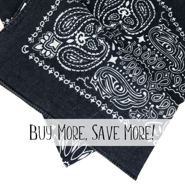 Stonewashed Navy Bandana, Soft Bandanna, Hav-a-Hank Bandanna, 100 percent Cotton, 22 x 22 Bandana, Paisley Bandana, Single Handkerchief