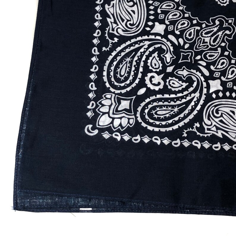 27 Navy Blue Paisley Bandana Extra Large Bandanna Etsy