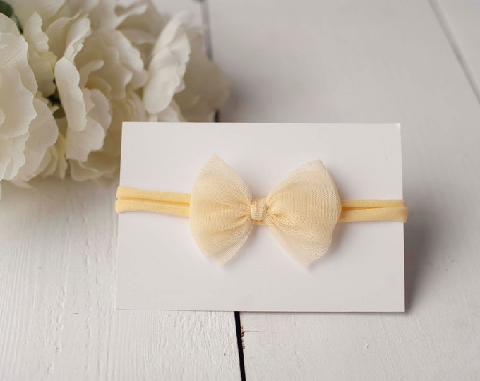 Yellow Big Bow Newborn Baby Tieback Photo Prop For Newborn Photography Photo Prop