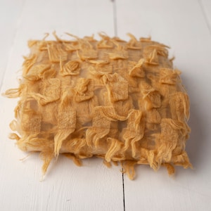 Mustard Yellow Tufted Frou Frou Shag Basket Stuffer Layer, Newborn Layer, Newborn Photography Basket Stuffer Prop, Newborn Photo Prop, Tuft