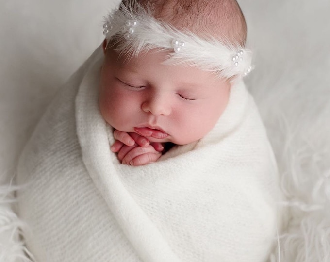 Ivory White Stretch Sweater Wrap Photography Photo Prop, Off white Stretch Sweater Wrap, Ivory Newborn Wrap, Newborn Wrap, Newborn Photo Pr