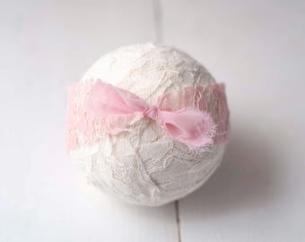 Pink Lace Tieback For Newborn Photography Photo Prop