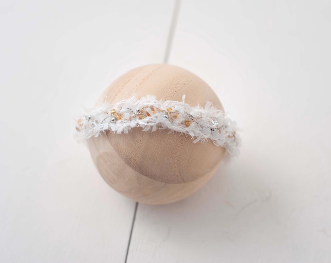 Ivory Fairy Tulle Headband For Newborn Photography Photo Prop