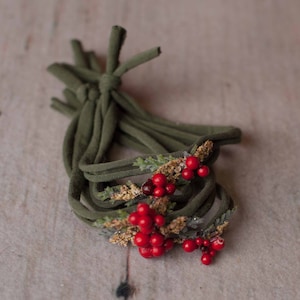 Holly Berry Weihnachten festliche Neugeborenen Jersey grün Strecke Raffhalter Stirnband Foto Prop