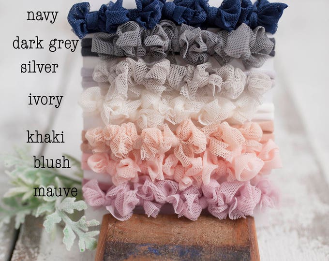 Bow Newborn Tiebacks/ Newborn Headbands/ Pink Tieback/ Newborn Headband/ Newborn Prop/ Headband/ Grey Tieback/ Baby Tieback/ Newborn Prop