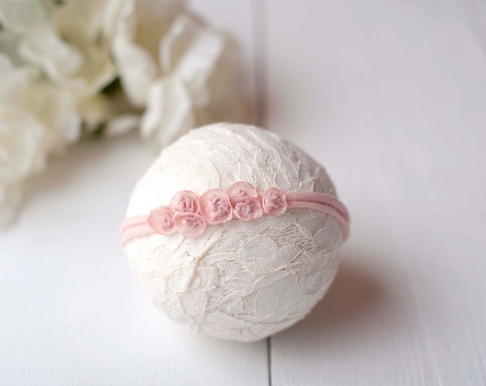 Blush Pink Newborn Baby Dainty Tieback For Newborn or Baby Photography Photo Prop