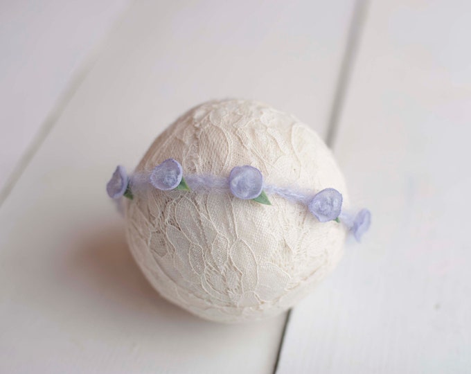 Soft Purple Petal on Mohair Headband for Newborn Photography Prop