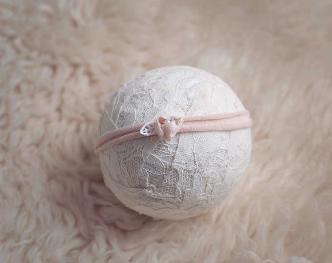 Tan Cream Single Bud Jersey Newborn Baby Dainty Tieback for Newborn Photography Photo Prop, Canadian Prop Vendor