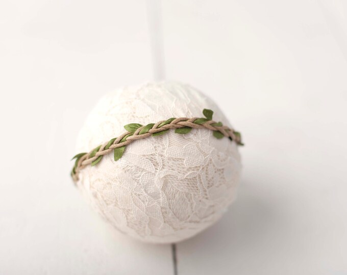 Leaf Twine Tieback For Newborn and Sitter Baby Photography Photo Prop Headband