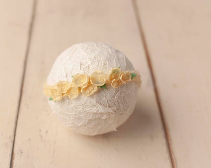 Yellow Petal Tieback Headband for Newborn Photography Prop