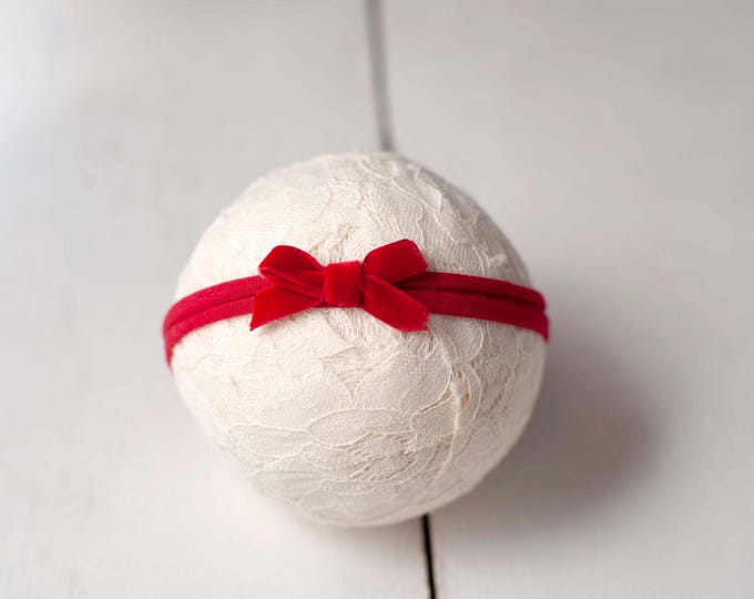 Red Velvet Tieback for Newborn & Baby Photography Photo Prop