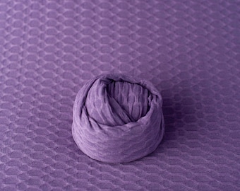 HEATHER- Deep Purple Hexagon Stretch Newborn Posing Fabric Set Newborn Photo Prop, Purple Hexagon Beanbag Fabric