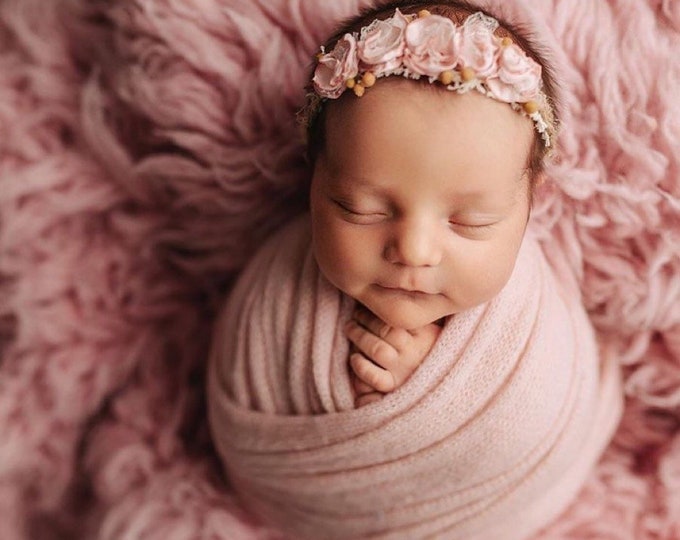 Crepe Pink Stretch Sweater Wrap Photography Photo Prop, Crepe Pink Stretch Sweater Wrap, Newborn Wrap, Newborn Wrap, Pink Newborn Photo Prop