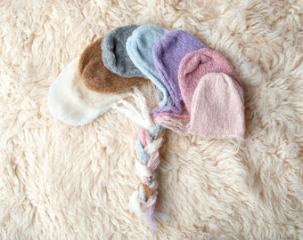 Soft Stretchy Knit Bonnet for Newborn Photography Photo Prop