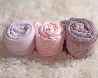 Pink Newborn Wraps and Layers For Newborn Photography Photo Props