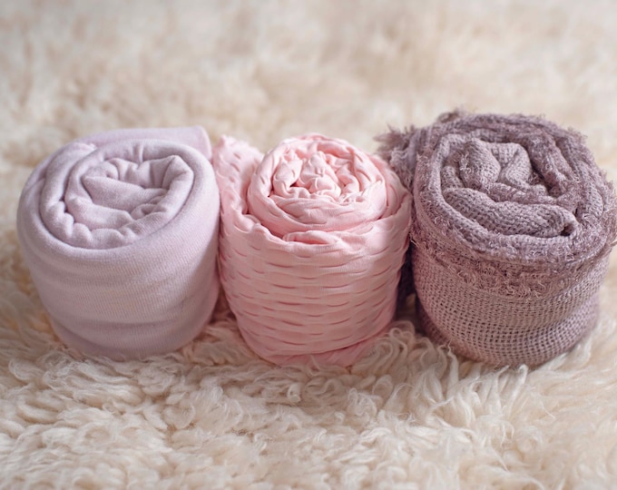 Pink Newborn Wraps and Layers For Newborn Photography Photo Props