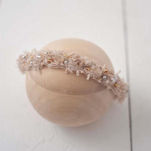 Tan Fairy Tulle Headband For Newborn Photography Photo Prop