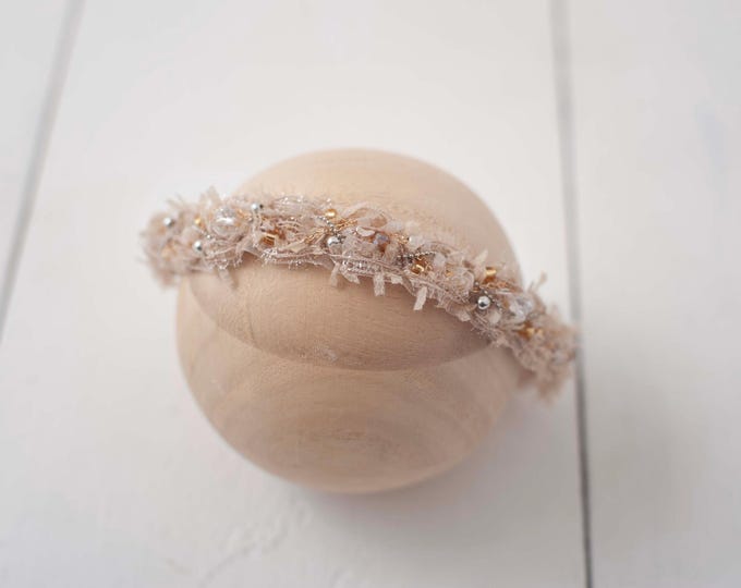 Tan Fairy Tulle Headband For Newborn Photography Photo Prop