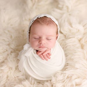 Ivory Off White Jersey Rayon Wrap for Newborn Photography Prop