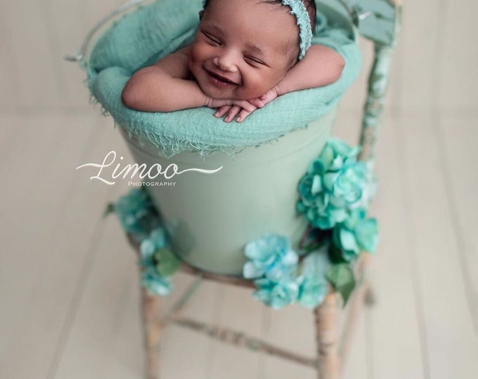 Mint Fringe Layer or Wrap for Newborn Photography Photo Prop