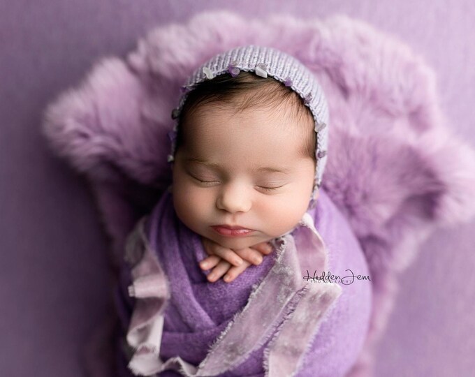 Periwinkle Purple Natural Dyed Fur Newborn Posing Photography Prop, Newborn Fur Prop, Newborn Basket Filler Prop, Posing Fur Prop, Newborn