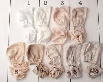 Clearance Newborn Bonnet Grid Texture Knit Bonnet Hat, Newborn Photo Props, Newborn Photo