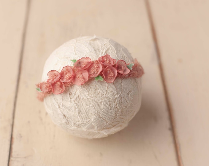 Pink Petal Tieback Headband for Newborn Photography Prop