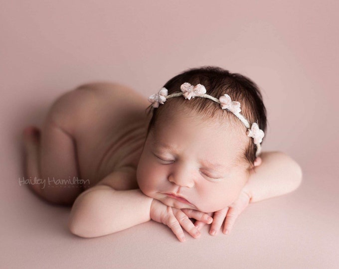 Pink Velvet Tieback/ Tieback/ Newborn Tieback/ Newborn Headband/ Newborn Photo Prop/ Tieback Headband/ Toddler Tieback/ Pink Tieback/ Newbor