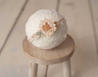 Val neutrale crème Newborn fotografie foto prop Tieback hoofdband