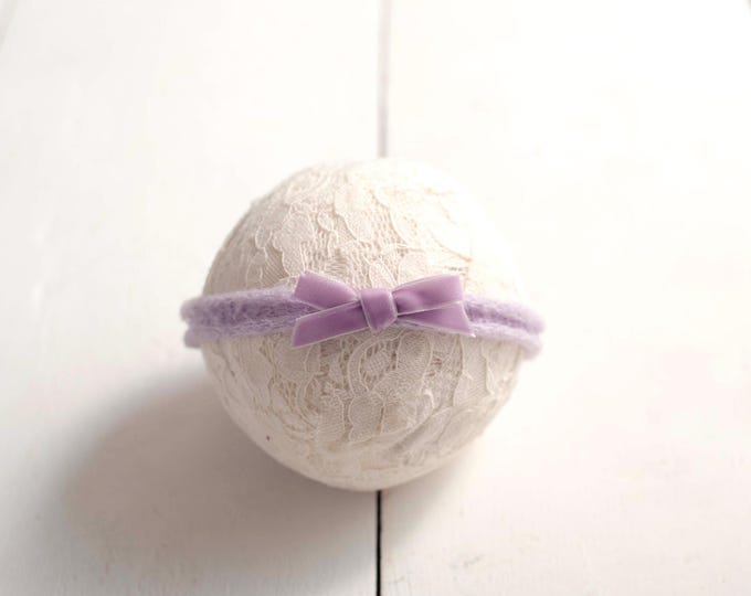 Lilac Purple Bow Tieback for Newborn Photography Photo Prop, Canada Prop Seller