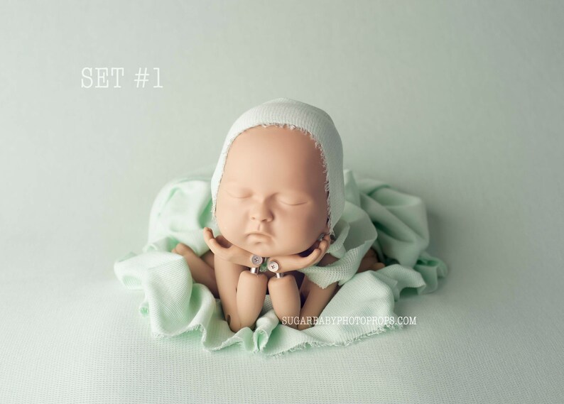 Knit Stretch Wrap Mint Spring Green Textured Grid Wrap and Posing Set Newborn Photo Prop Grid Wrap Newborn Fringe Knit Wrap Mint Set