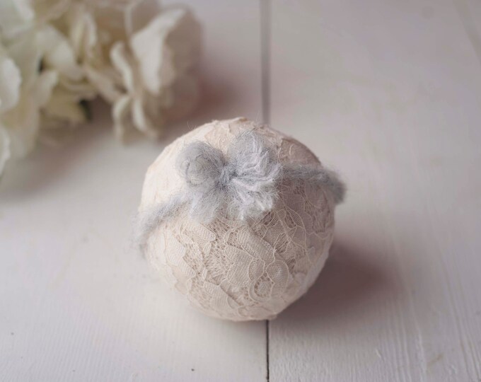 Mohair Big Soft Gray Bow Headband for Newborn & Baby Photography Photo Prop