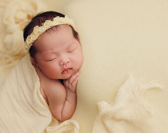 Yellow Petal Tieback Headband for Newborn Photography Prop