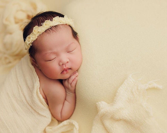 Yellow Petal Tieback Headband for Newborn Photography Prop