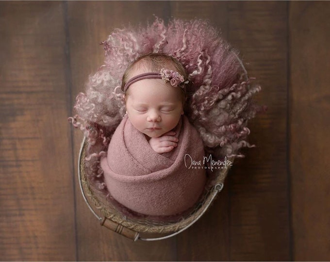 Mauve Pink Stretch Sweater Wrap Photography Photo Prop, Crepe Pink Stretch Sweater Wrap, Newborn Wrap, Newborn Wrap, Newborn Photo Prop