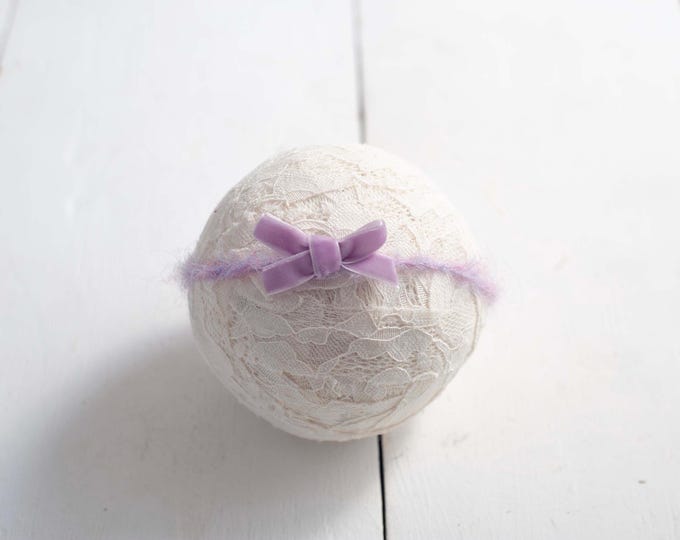 Lilac Purple Bow Tieback for Newborn Photography Photo Prop, Canada Prop Seller