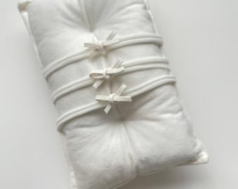 Ivory Mini Suede Bow Tieback for Newborn Photography Photo Prop, Canada Prop Seller