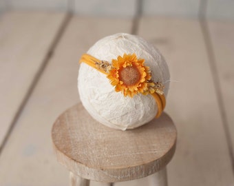 Fall Mustard Geel Pasgeboren Fotografie Foto Prop Tieback Hoofdband