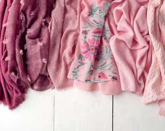 Pink Newborn Wraps and Layers For Newborn Photography Photo Props