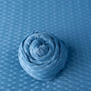 HEATHER- Ocean Blue Hexagon Stretch Newborn Beanbag Posing Fabric Set Newborn Photo Prop for Newborn Photography