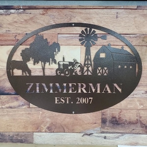 Farm Scene Monogram with name and est date