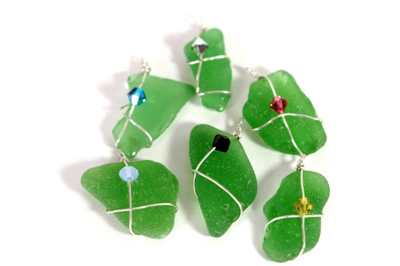 handmade components beadvamp Dark green seaglass Cape Cod sea glass sterling silver wrapped beach glass Jewelry supplies