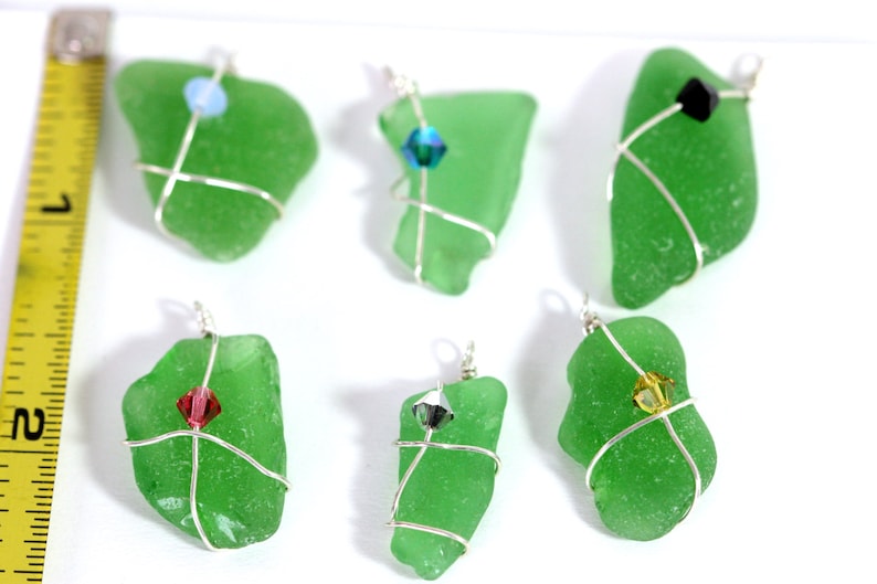 handmade components beadvamp Dark green seaglass Cape Cod sea glass sterling silver wrapped beach glass Jewelry supplies